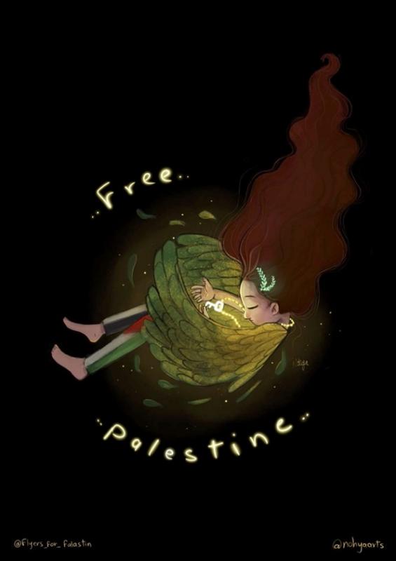 Free Palestine  - @nohyaarts (by @nohyaarts - 2023)