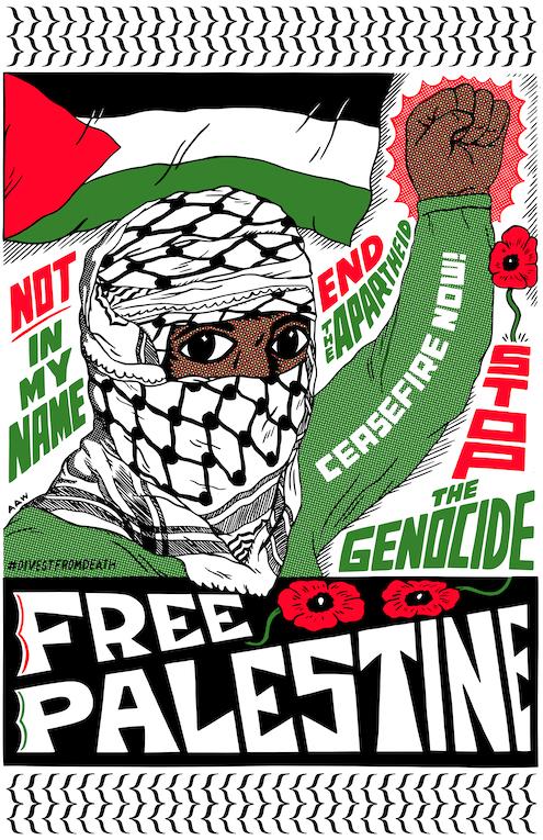Free Palestine - Farinango (by Adina Farinango - 2024)