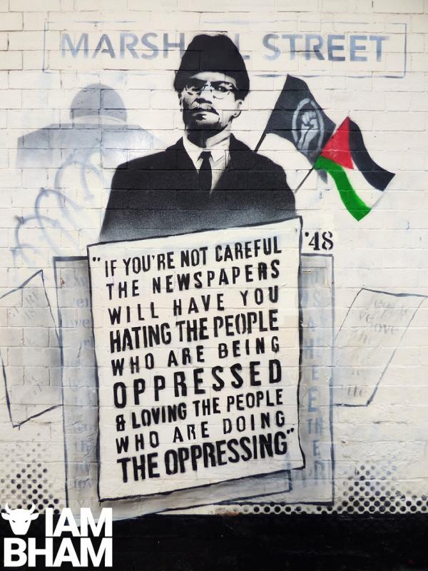 Malcolm X - Birmingham Mural (by Mohammed ‘Aerosol’ Ali  - 2021)