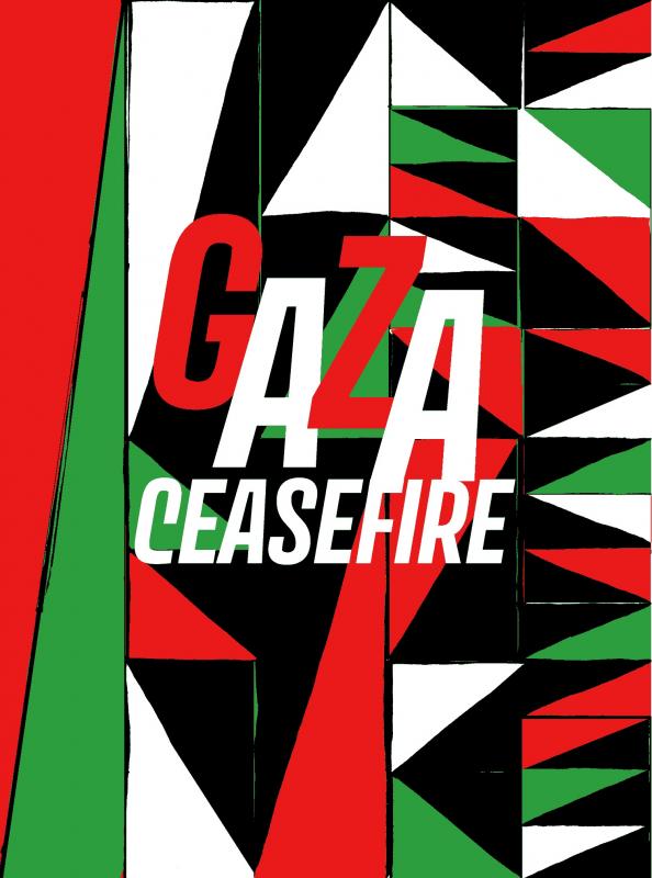 Gaza Ceasefire (by Josh MacPhee - 2023)