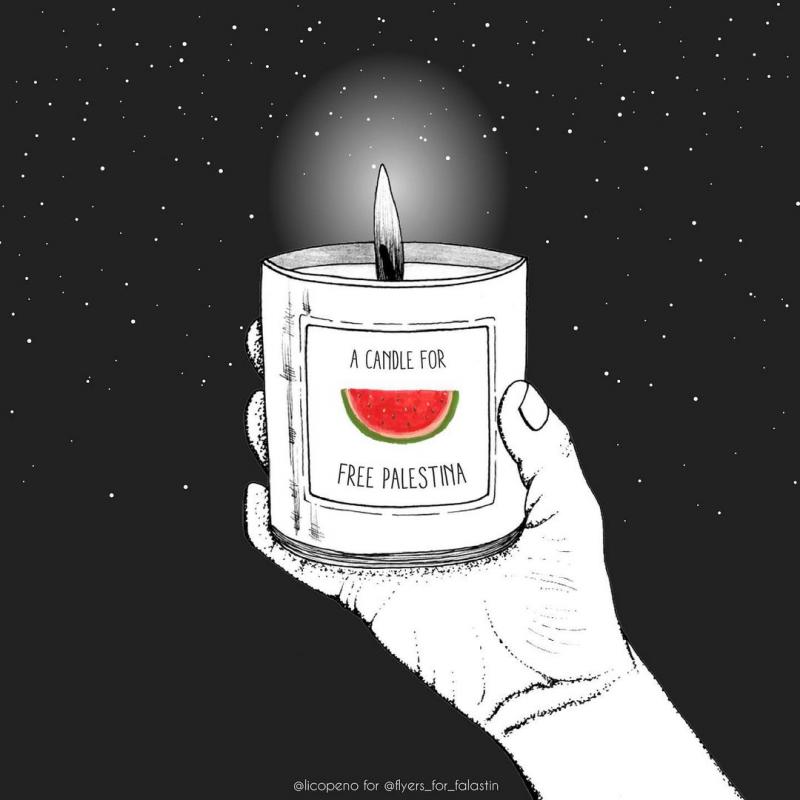 A Candle for Free Palestine (by @licopeno - 2024)