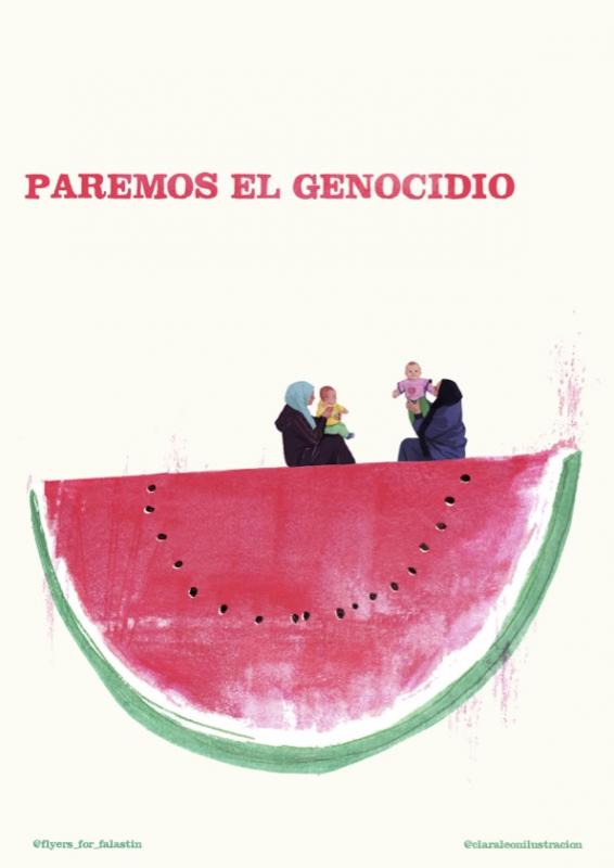 Paremos el Genocidio (by @claraleonilustracion - 2024)