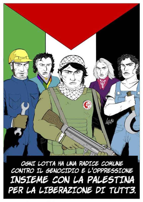 With Palestine for the Liberation of All (by Lee La Bella - 2023)