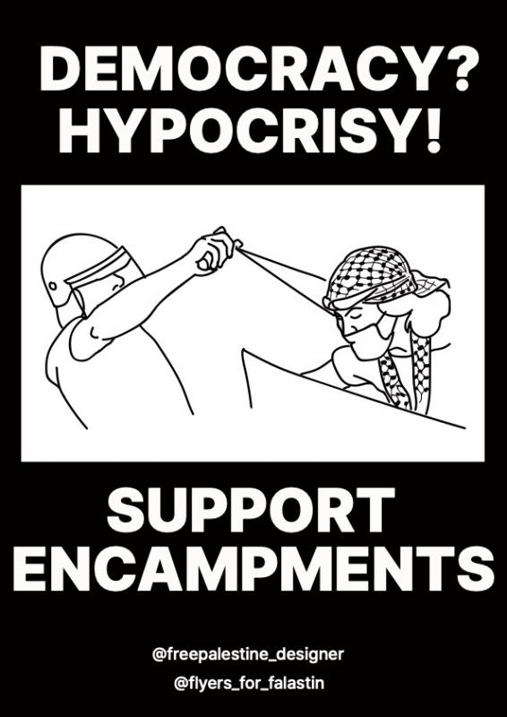 Democracy? Hypocrisy! (by @freepalestine_designer - 2024)