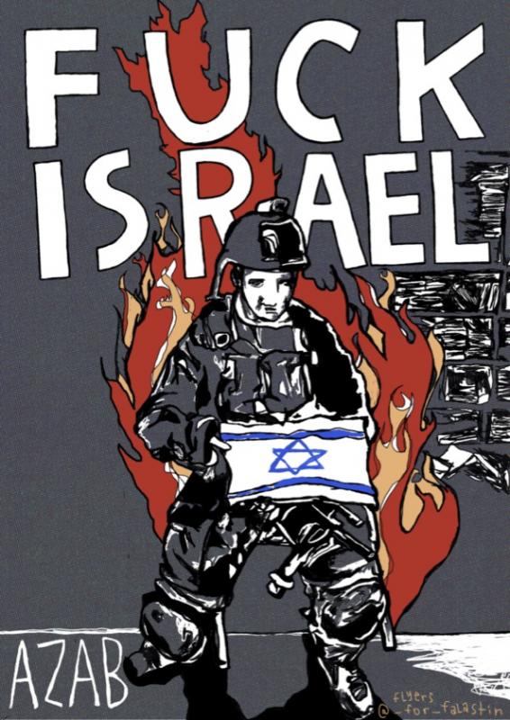 Fuck Israel - @kamihikouki17 (by @rabbit__hutch - 2024)