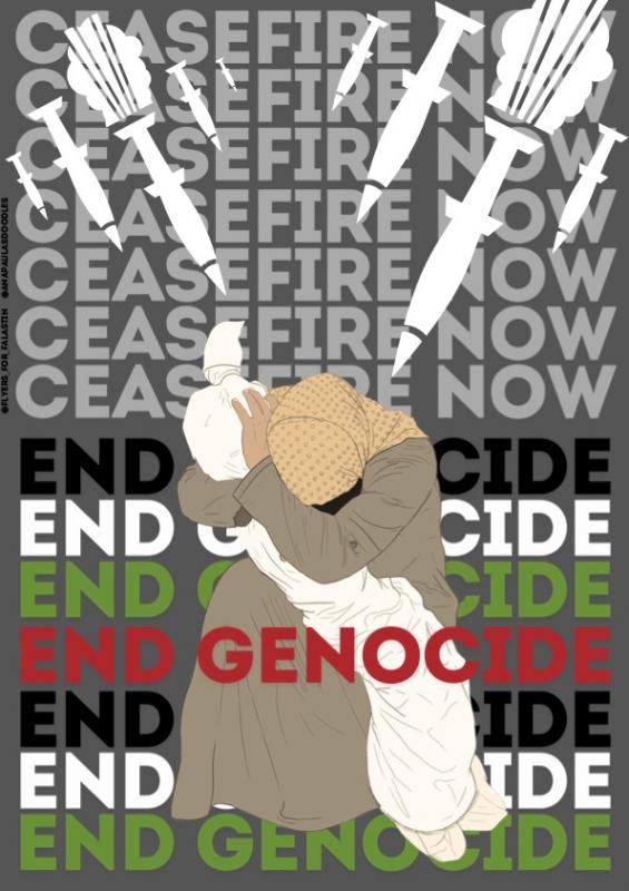 End Genocide - @anapaulasdoodles (by @anapaulasdoodles - 2024)