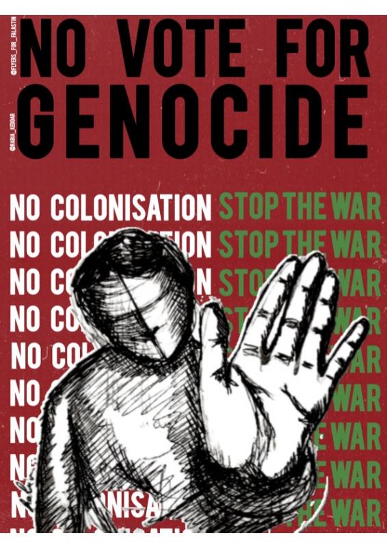 No Vote for Genocide (by @rabia_keddar - 2024)