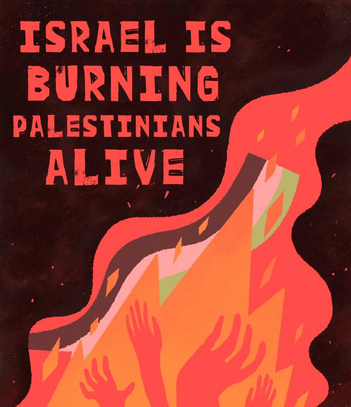 Israel Is Burning Palestinians Alive (by @lollibeepop.bsky.social - 2024)