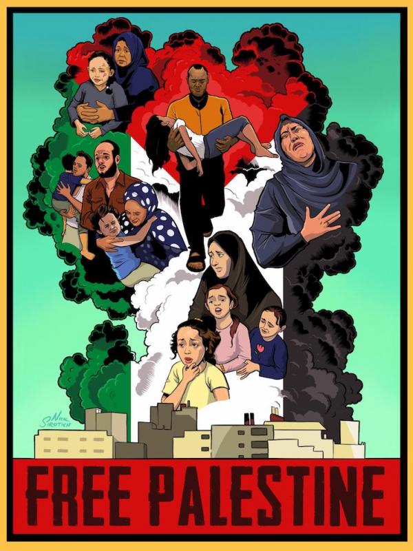 Free Palestine - Sirotich (by Nick Sirotich - 2023)