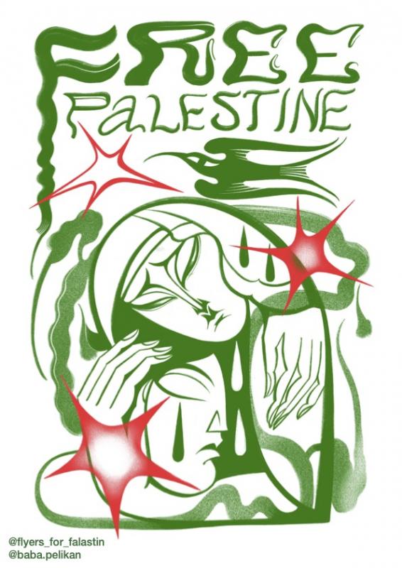 Free Palestine - @baba.pelikan (by @baba.pelikan - 2024)