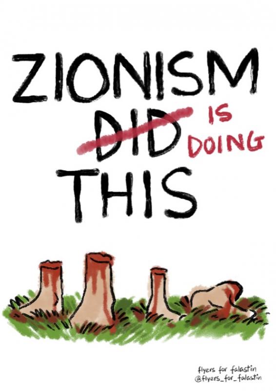 Zionism Is Doing This (by @supersoupart - 2024)