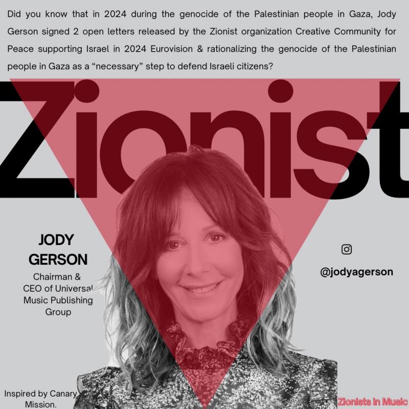 Jody Gerson - Zionist (by Research in Progress  - 2024)