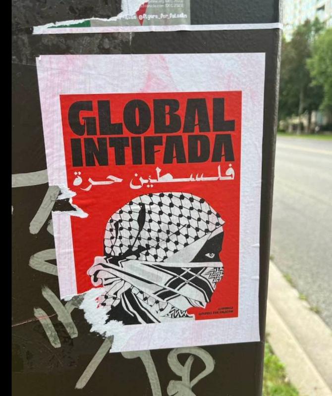 Global Intifada - Sighting/Vandalized (by @1dinelli - 2024)