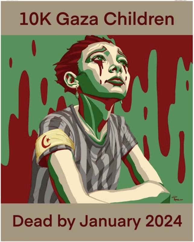 10K Gaza Children (by Apoco, @apocoart - 2024)